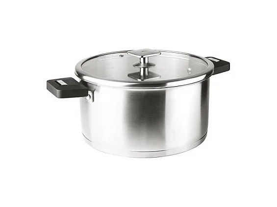 Roestvrijstalen braadpan van 24 cm met afneembaar handvat en Click & Lock-systeem - Combi-collectie van Lacor