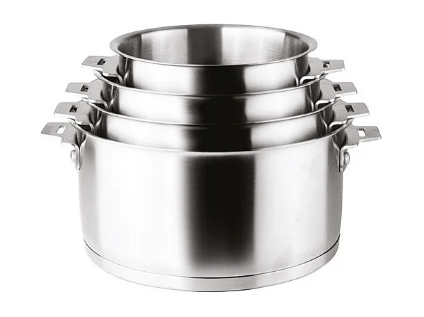 Edelstahl-Kasserolle mit abnehmbarem Griff und Click & Lock-System, 24 cm - Combi-Kollektion von Lacor