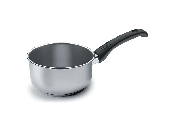 Casserole Studio 12cm en inox 18/10 avec poignée ergonomique en bakélite noire