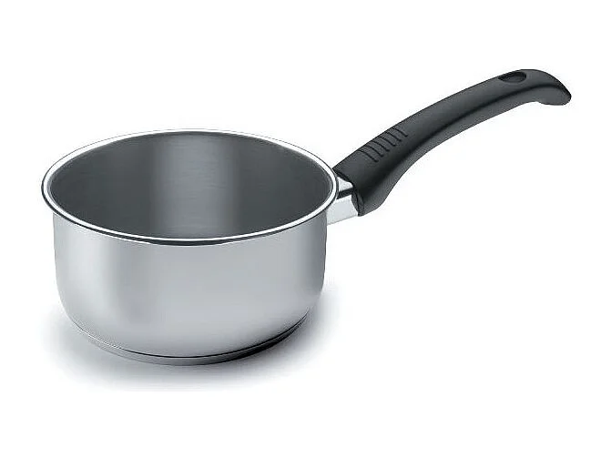 Casserole Studio 12cm en inox 18/10 avec poignée ergonomique en bakélite noire