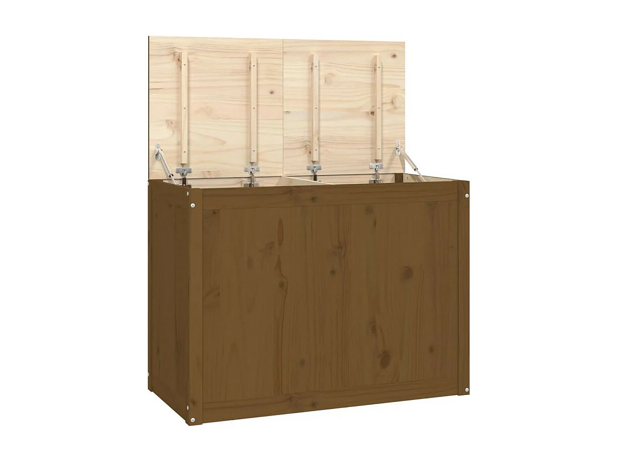 Boîte à linge Marron miel 88,5x44x66 cm Bois massif de pin
