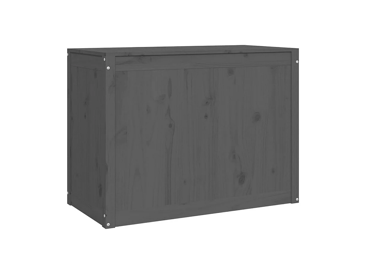 Wäschetruhe Grau 88,5x44x66 cm Massivholz Kiefer