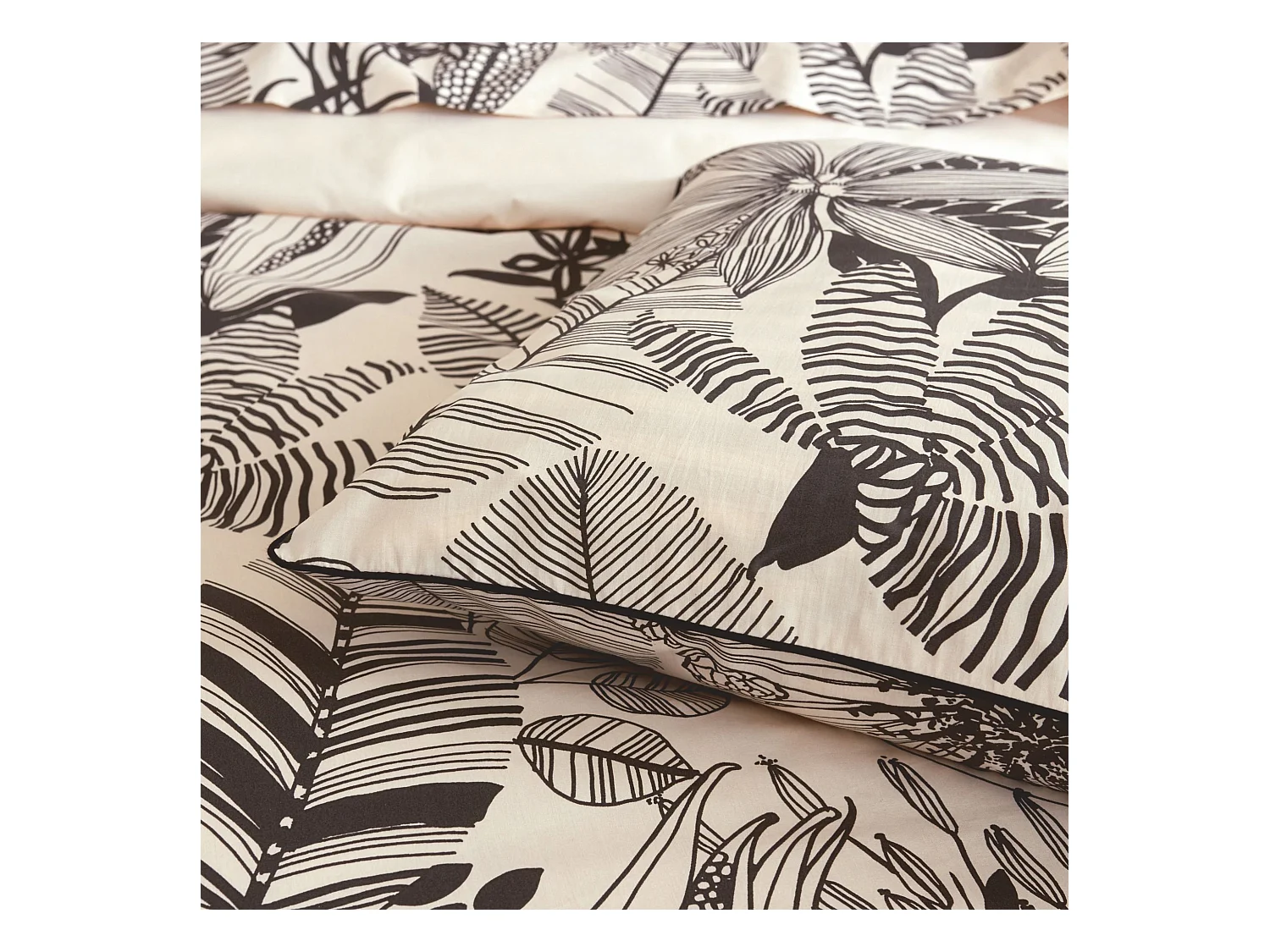 Juego de funda nórdica con estampados negros 140 x 200 cm