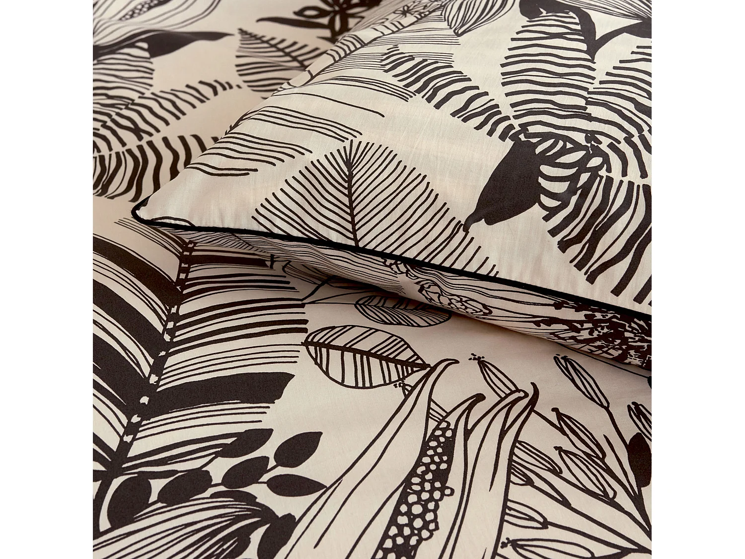 Juego de funda nórdica con estampados negros 140 x 200 cm