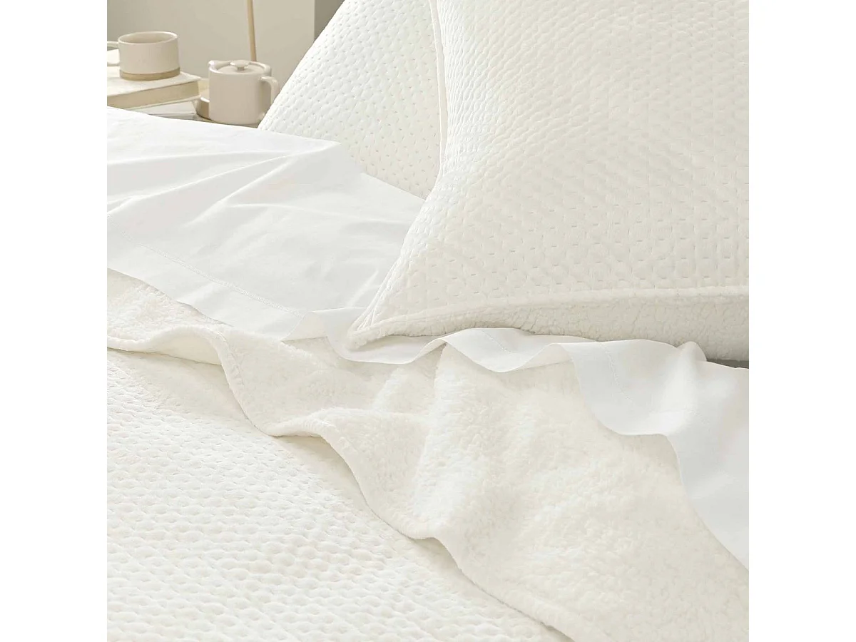 Couvre-Lit & 2 Housses de Coussin "Mylene" 220x240cm Naturel