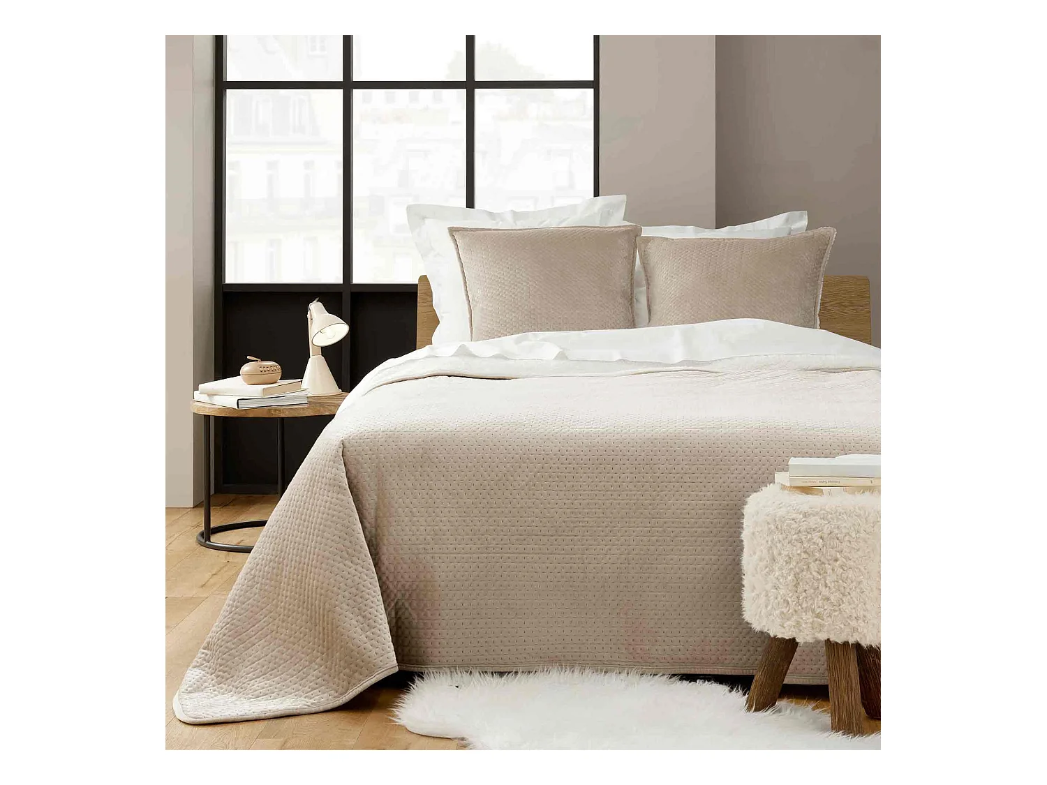 Couvre-lit velours relief/sherpa Mylene Lin