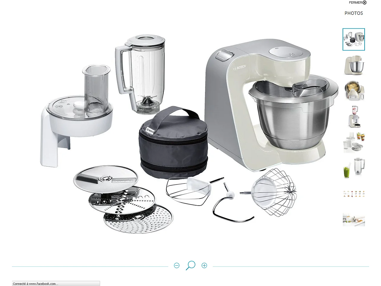 Bosch Robot multifonctions 3.9l 1000w gris/inox - mum58l20