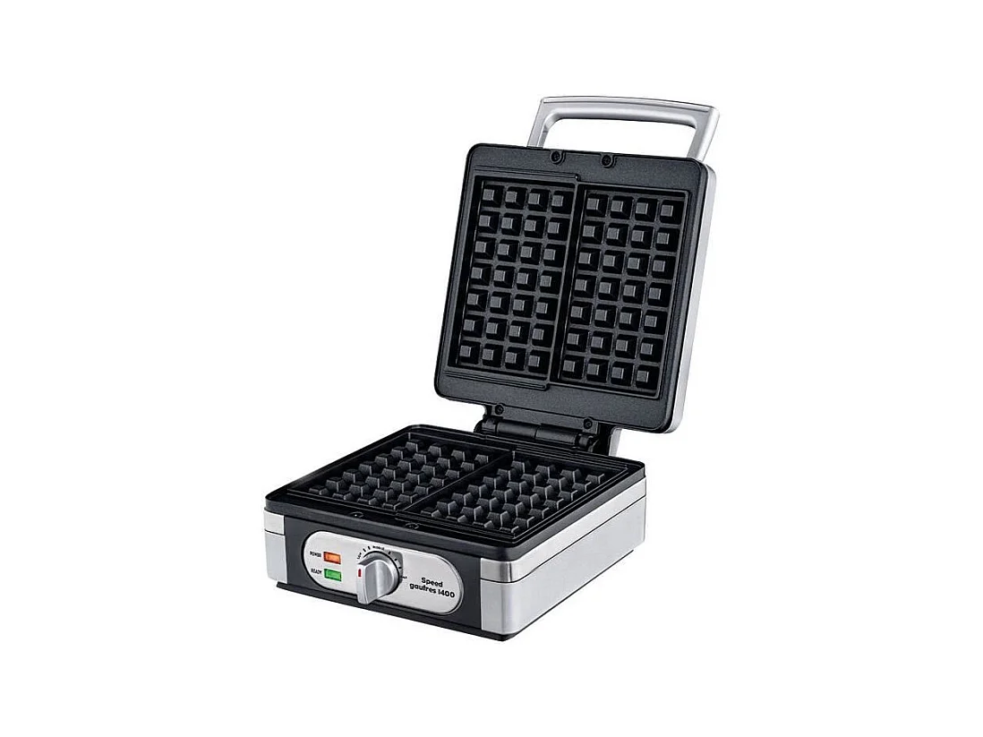 LITTLE BALANCE 8384 Speed Gaufres 1400, Gaufrier electrique, Veritables gaufres belges rectangulaires epaisses, 1400 W, Silver