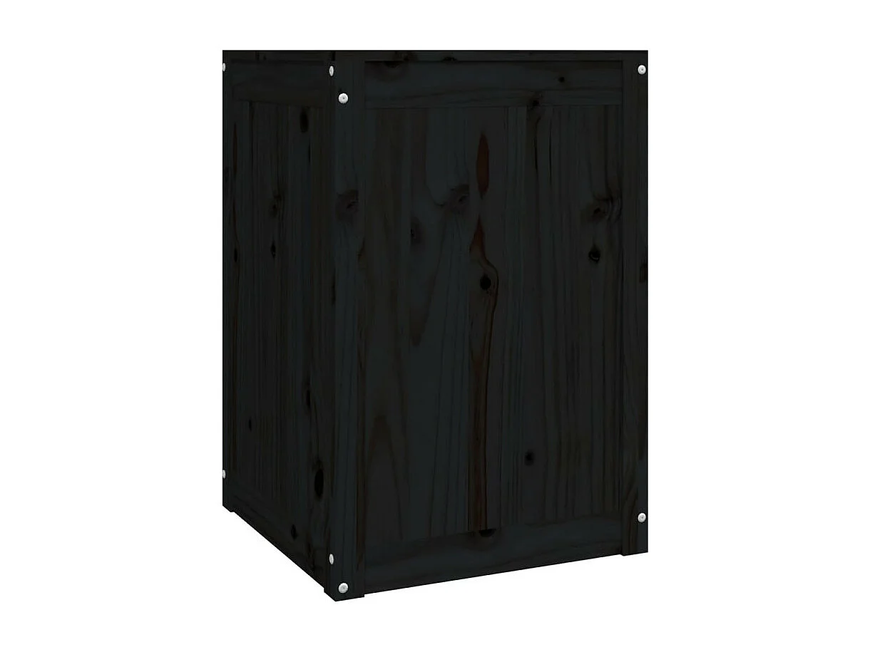 Wäschetruhe Schwarz 44x44x66 cm Massivholz Kiefer