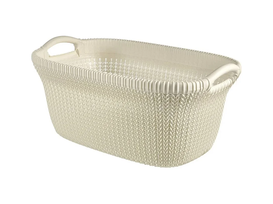 Curver Panier à linge Knit 40 L Blanc crème