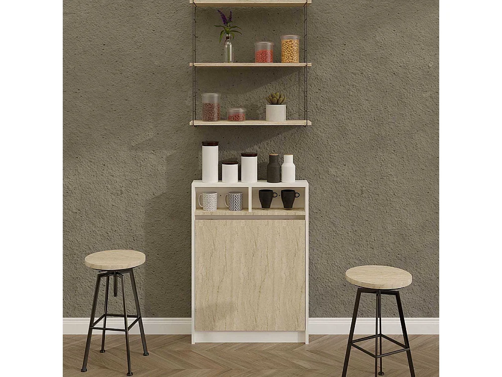 Table de cuisine pliante avec rangements Bracked