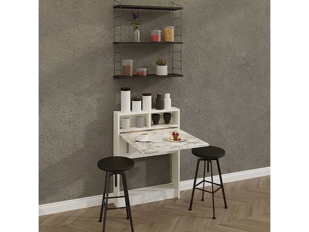 Table de cuisine pliante avec rangements Bracked