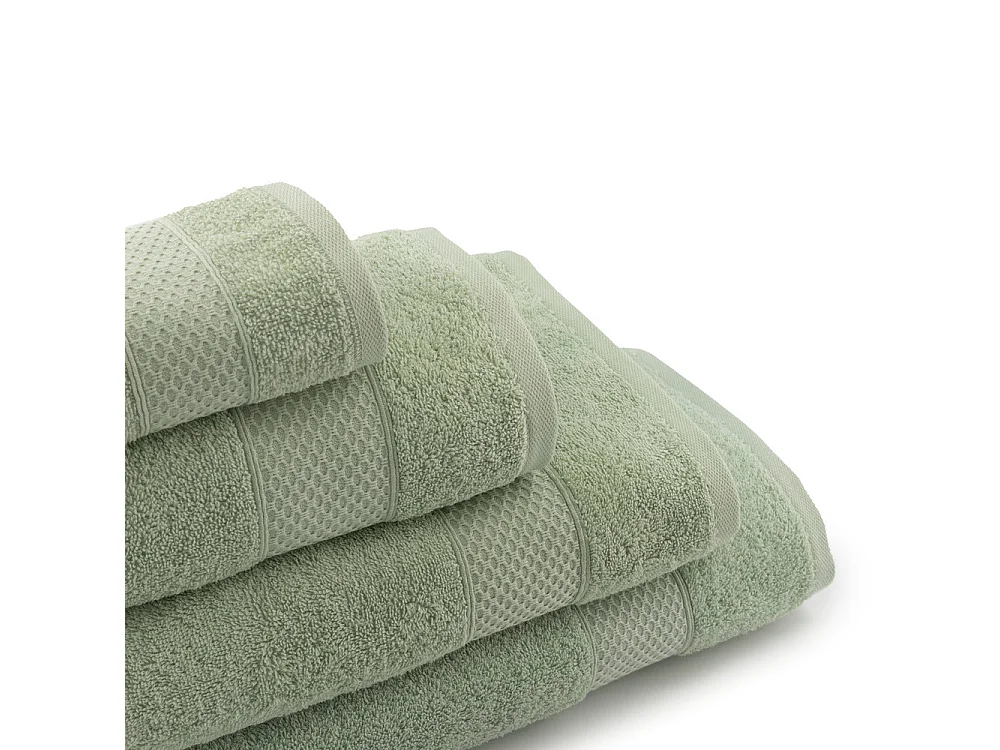 Set van 2 handdoeken - Grote handdoek - 100% katoen - Groen - 100x150