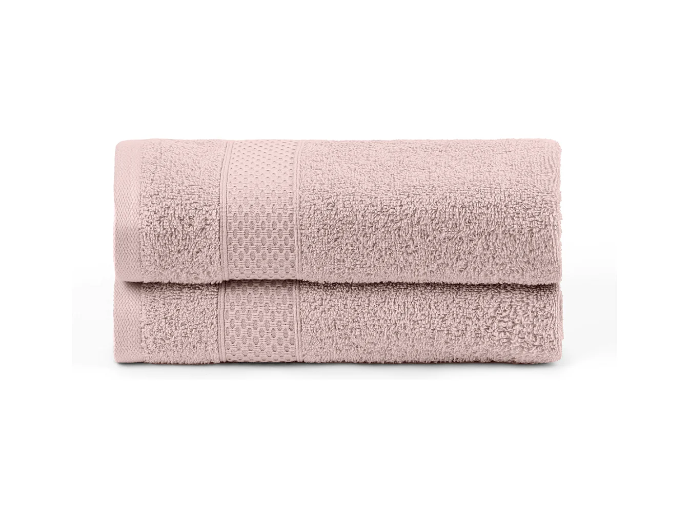 Set van 2 handdoeken - Handdoek - 100% katoen - Roze - 30x50
