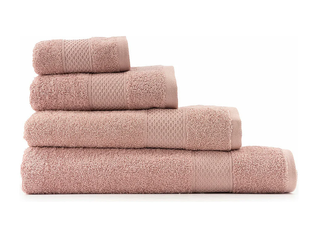 Set van 2 handdoeken - Handdoek - 100% katoen - Roze - 30x50