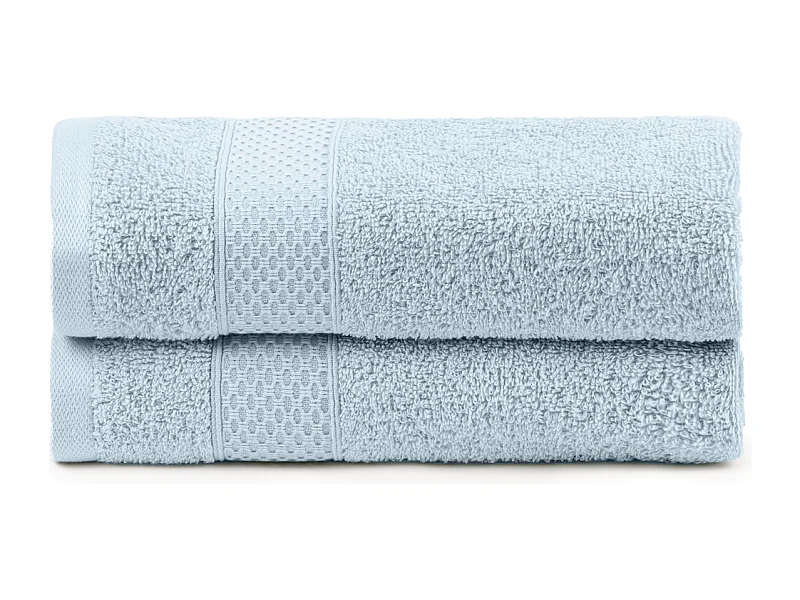 Set van 2 handdoeken - Douchehanddoek - 100% katoen - Blauw - 70x140