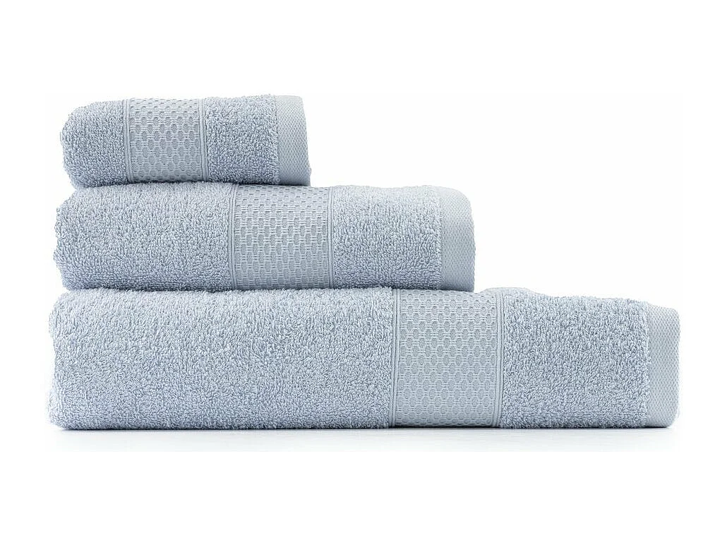 Set van 2 handdoeken - Douchehanddoek - 100% katoen - Blauw - 70x140