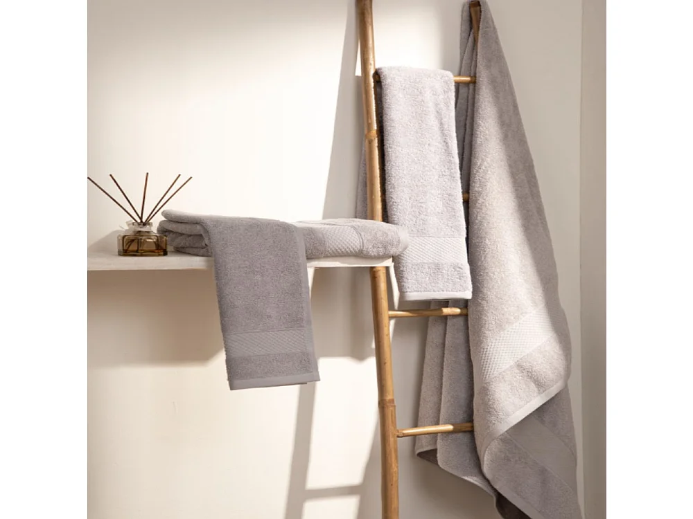 2er Set Handtücher - Handtuch - 100% Baumwolle - Grau - 30x50