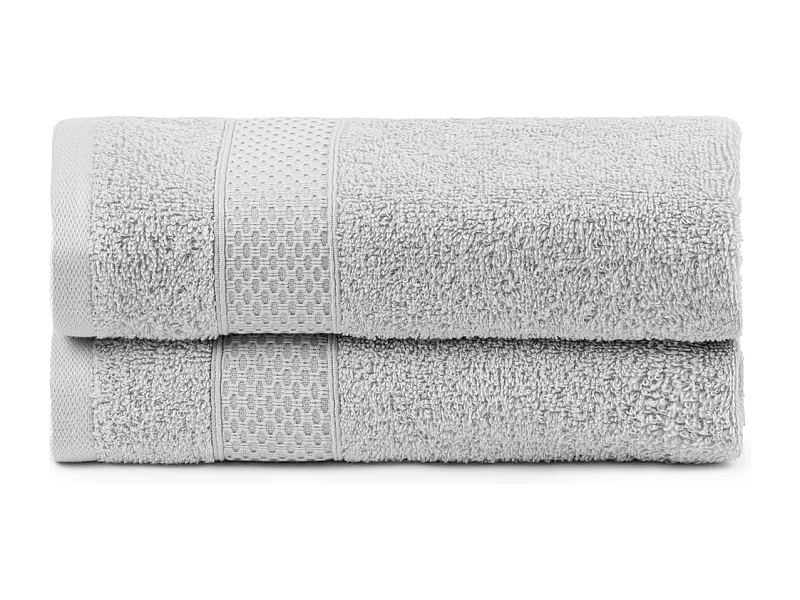 Set 2 Asciugamani - Asciugamano Bidet - 100% Cotone - Grigio - 50x100