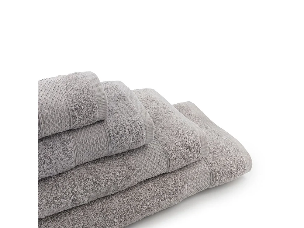 Lot de 2 Serviettes - Serviette Bidet - 100% Coton - Gris - 50x100