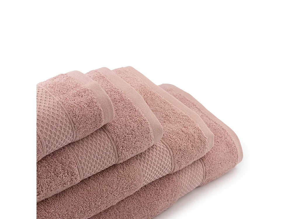 Set van 2 handdoeken - Grote handdoek - 100% katoen - Roze - 100x150