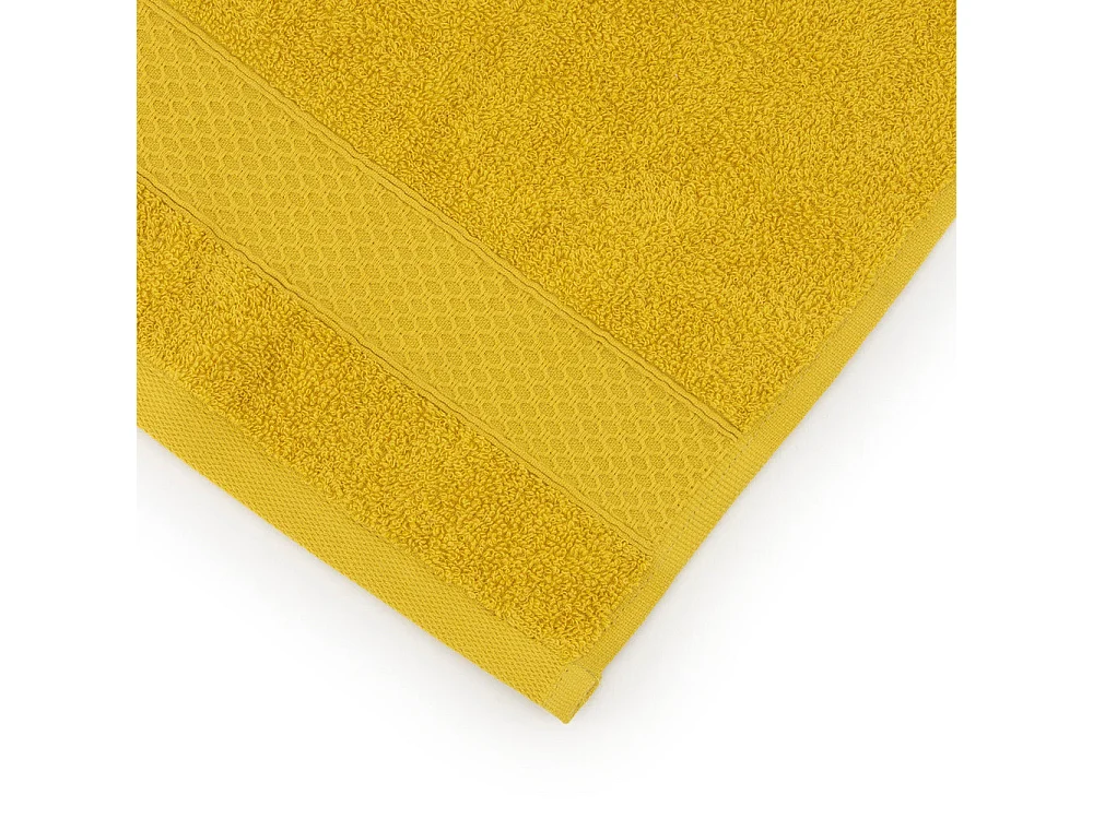 Set van 2 handdoeken - Grote handdoek - 100% katoen - Mosterd - 100x150