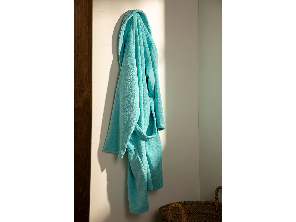 Albornoz De Ducha Unisex - 100% Algodón - Albornoz De Rizo - Turquesa- L