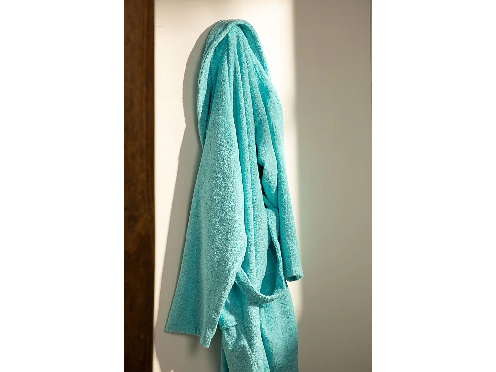 Albornoz De Ducha Unisex - 100% Algodón - Albornoz De Rizo - Turquesa- L
