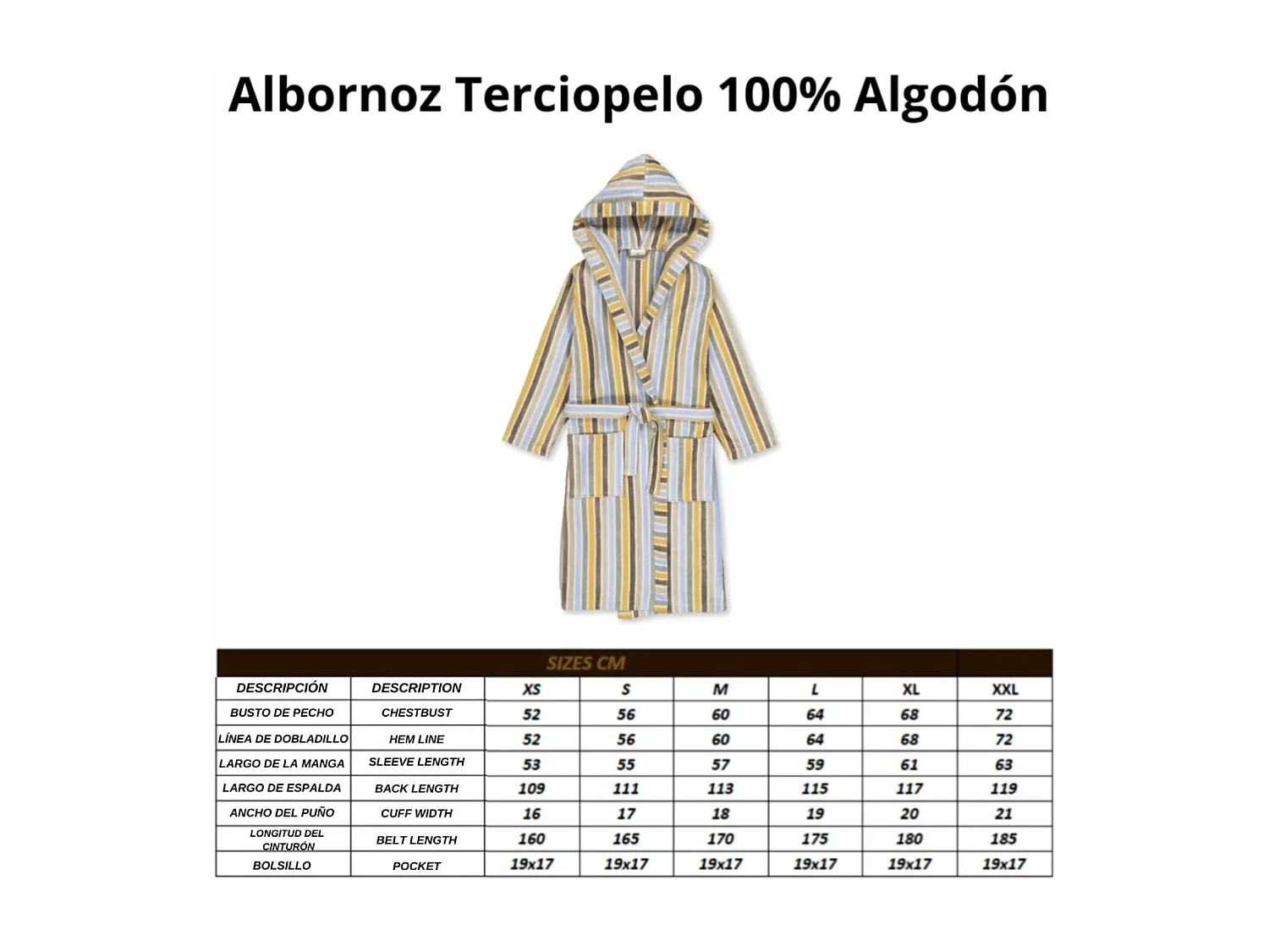 Boskimo Patricio - Roupão de banho 100% algodão veludo - Preto - Xl