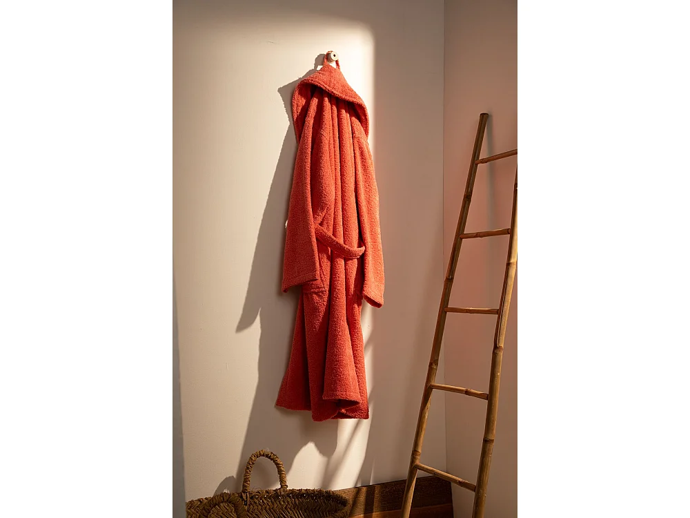 Albornoz De Ducha Unisex - 100% Algodón - Albornoz De Rizo - Coral - L