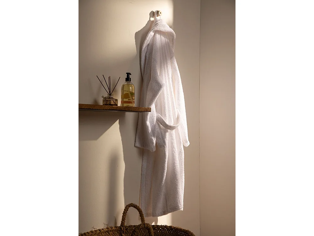 Peignoir unisexe - 100% coton - Peignoir éponge - Blanc - Xxl