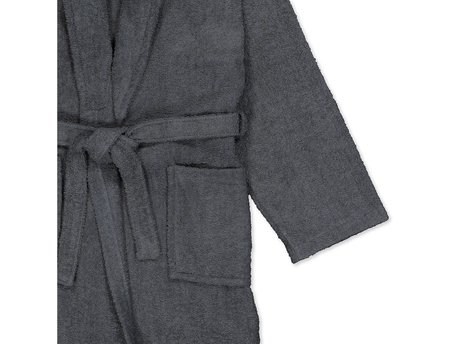 Unisex-Duschbademantel – 100 % Baumwolle – Frottee-Bademantel – Anthrazit – L