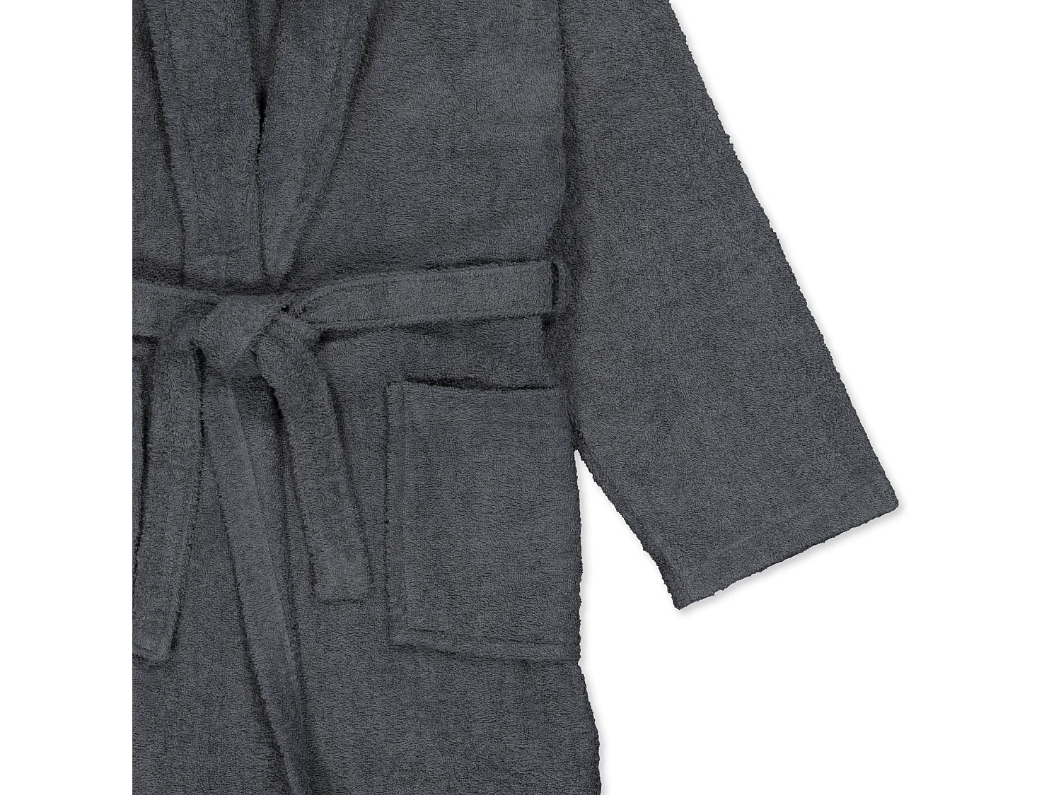 Unisex Douchebadjas - 100% Katoen - Badstof Badjas - Antraciet - L