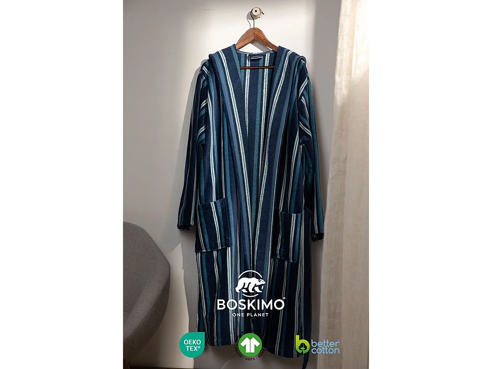 Boskimo Patricio - Roupão de banho 100% algodão veludo - Preto - Xxl