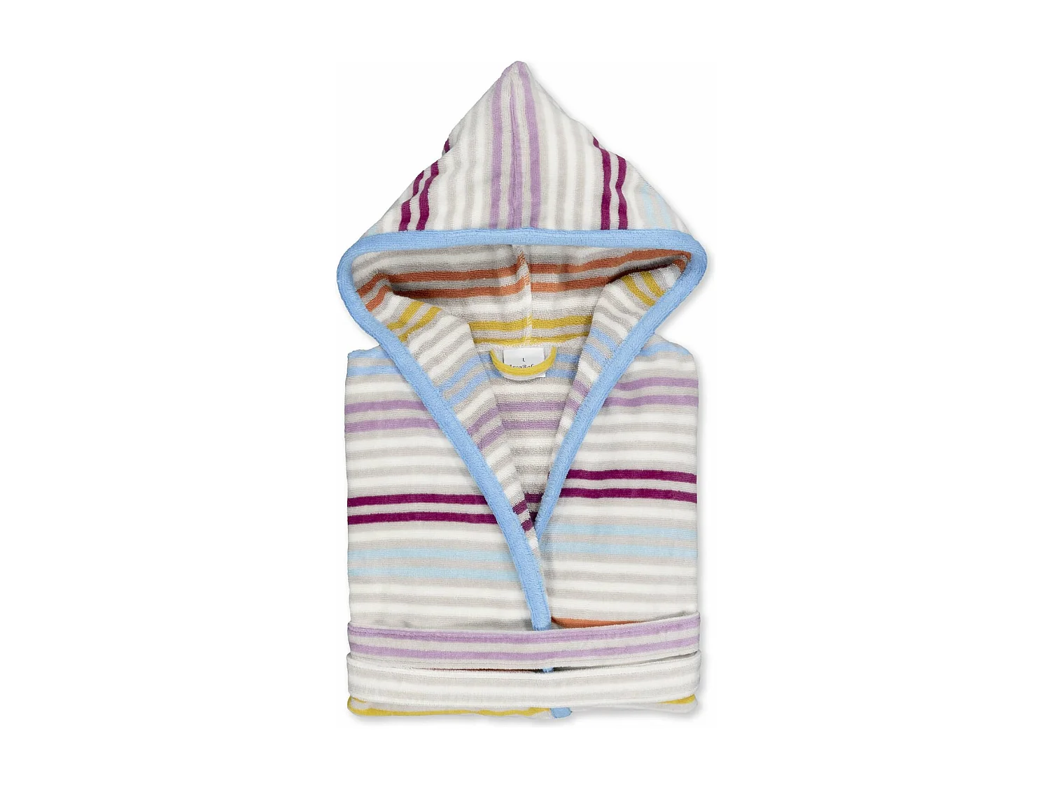 Boskimo Ellen – Bademantel aus 100 % Baumwollsamt – mehrfarbig gestreift – XL