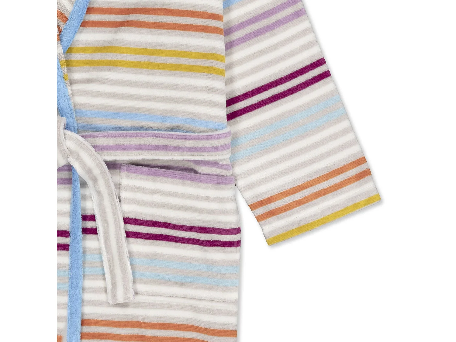 Boskimo Ellen – Bademantel aus 100 % Baumwollsamt – mehrfarbig gestreift – XL