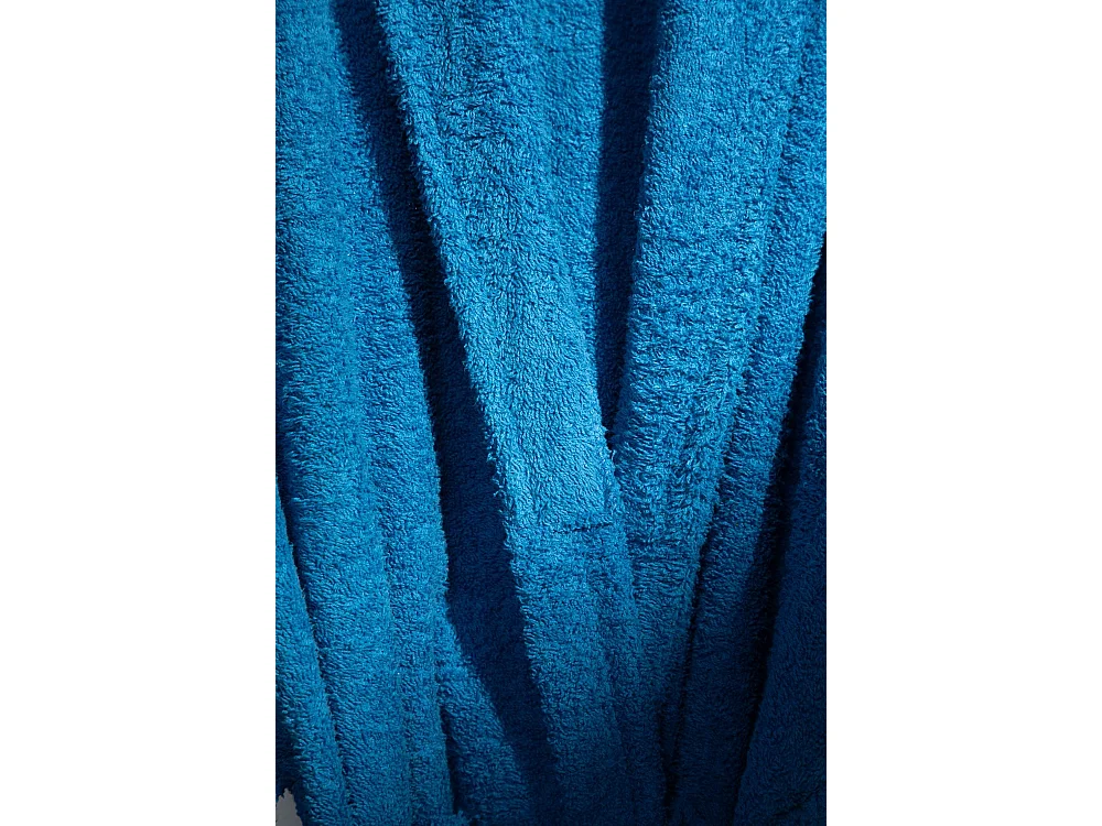 Unisex-Bademantel – 100 % Baumwolle – Frottee-Bademantel – Blau – XL