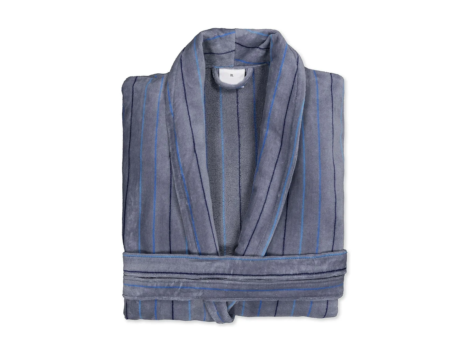 Boskimo Wesley - Albornoz Terciopelo 100% Algodón - A Rayas Negro - L