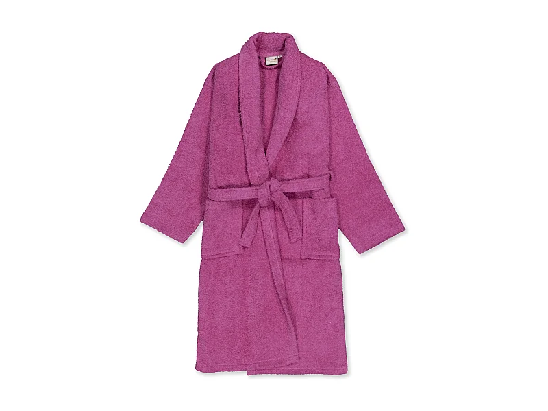 Peignoir unisexe - 100% coton - Peignoir éponge - Cyclamen - L
