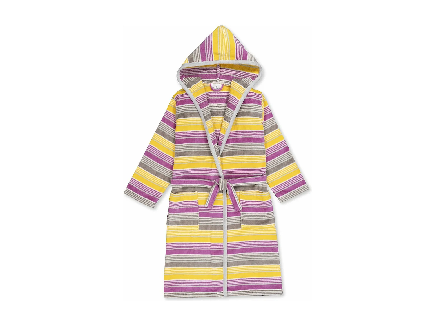 Boskimo Rosana - Badjas van 100% katoenfluweel - Gestreept - Xl