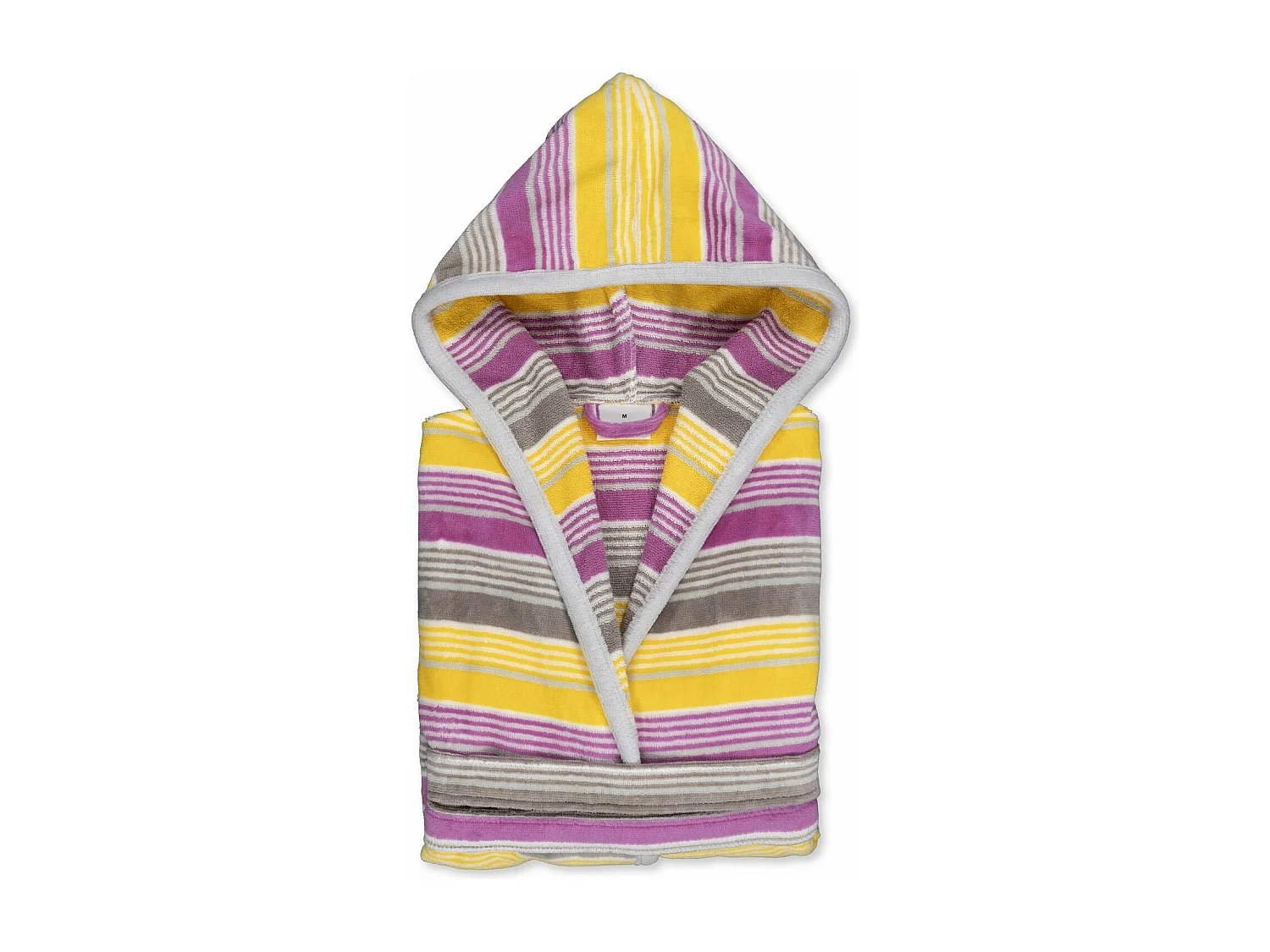 Boskimo Rosana - Badjas van 100% katoenfluweel - Gestreept - Xl