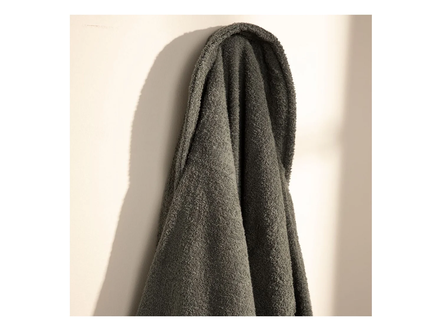 Unisex-Duschbademantel – 100 % Baumwolle – Frottee-Bademantel – Anthrazit – M