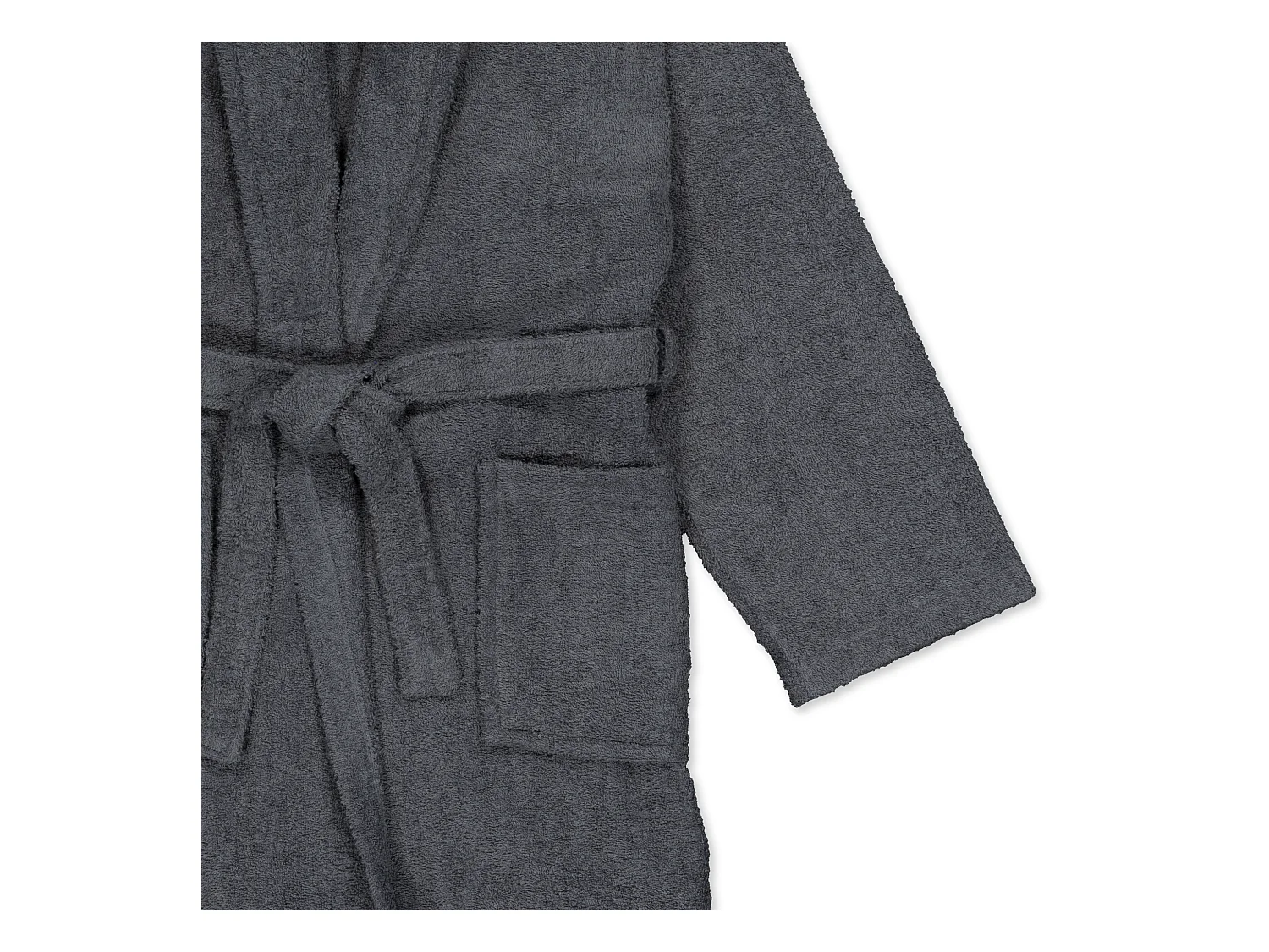 Unisex-Duschbademantel – 100 % Baumwolle – Frottee-Bademantel – Anthrazit – M