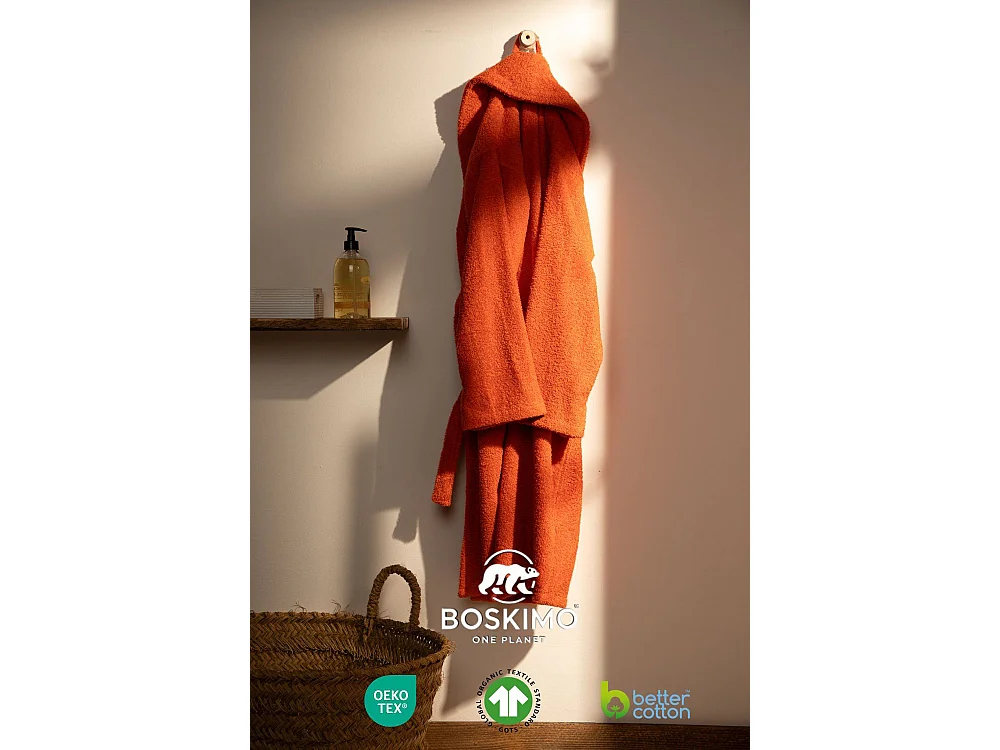 Peignoir de Douche Unisexe - 100% Coton - Peignoir Terry - Mandarine - Xl