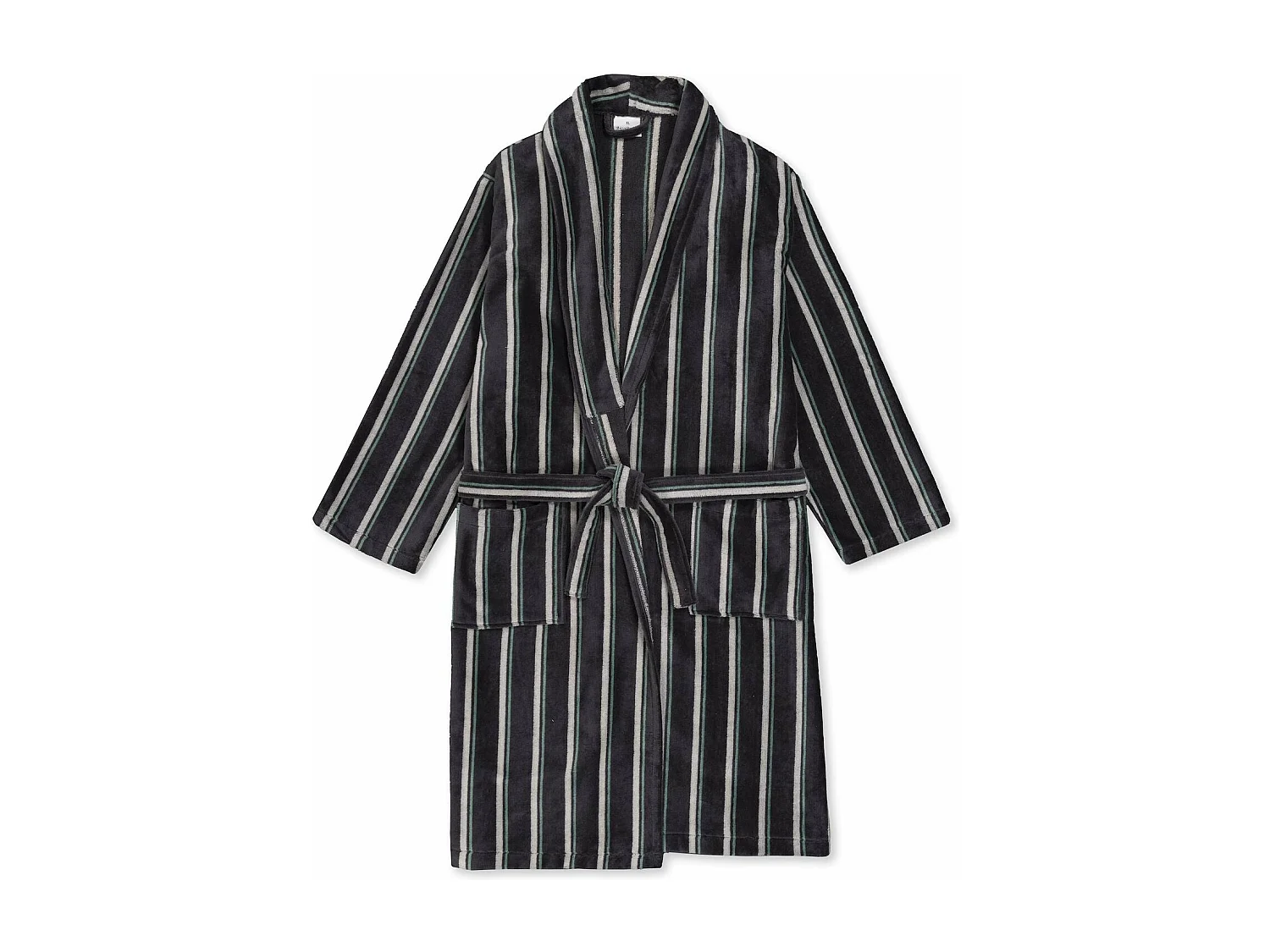 Boskimo Nelson - Peignoir en Velours 100% Coton - Rayé - L