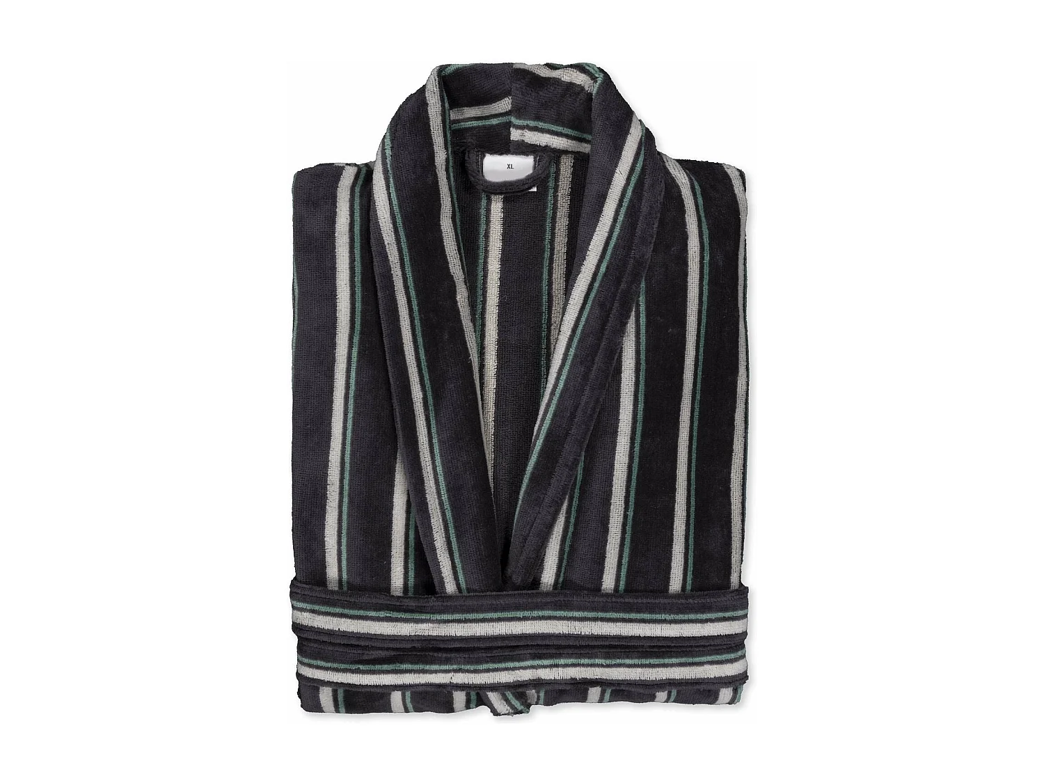 Boskimo Nelson - Peignoir en Velours 100% Coton - Rayé - L