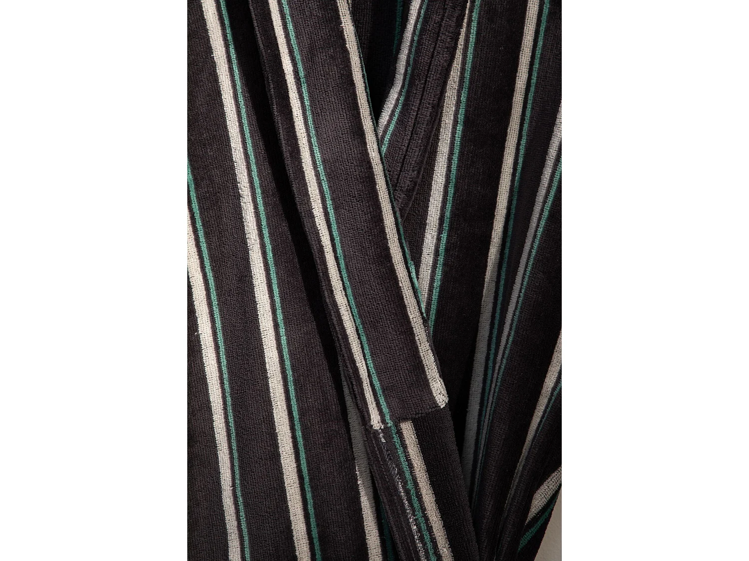 Boskimo Nelson - Peignoir en Velours 100% Coton - Rayé - L