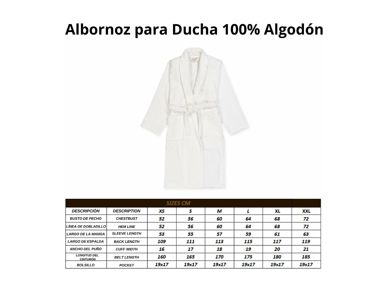 Boskimo Nelson - Peignoir en Velours 100% Coton - Rayé - L