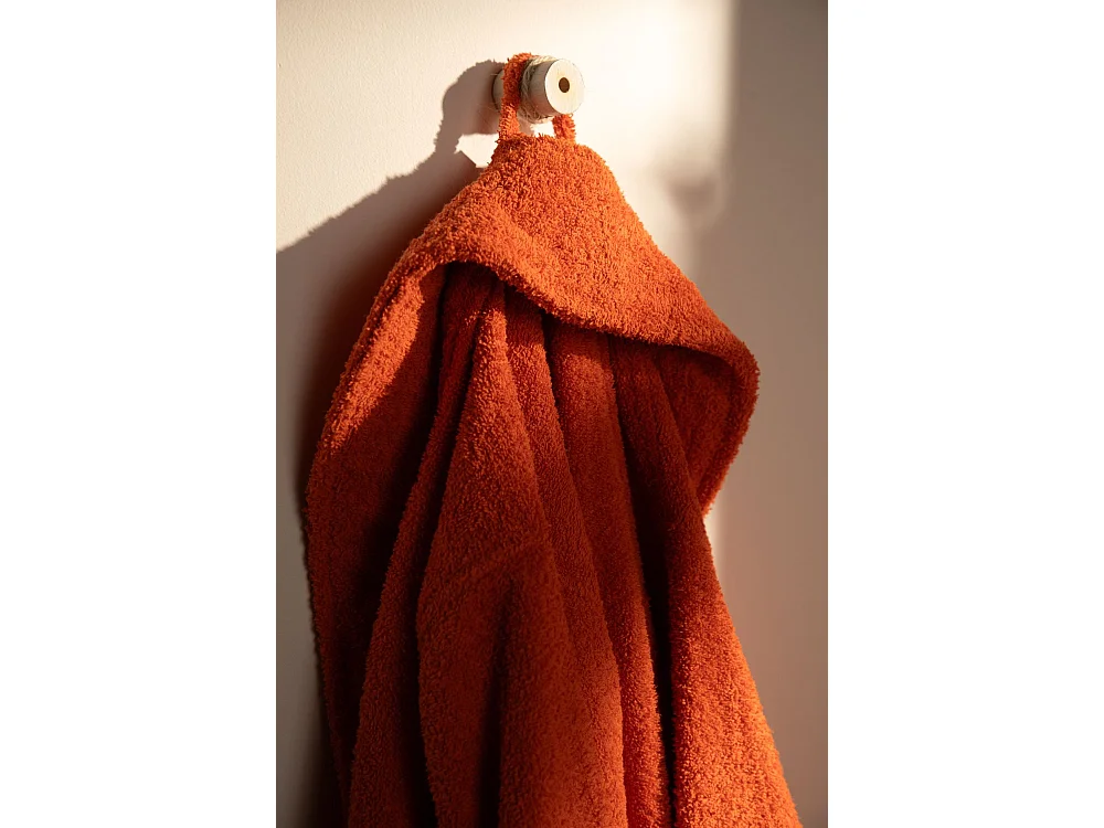 Peignoir de Douche Unisexe - 100% Coton - Peignoir Terry - Mandarine - S