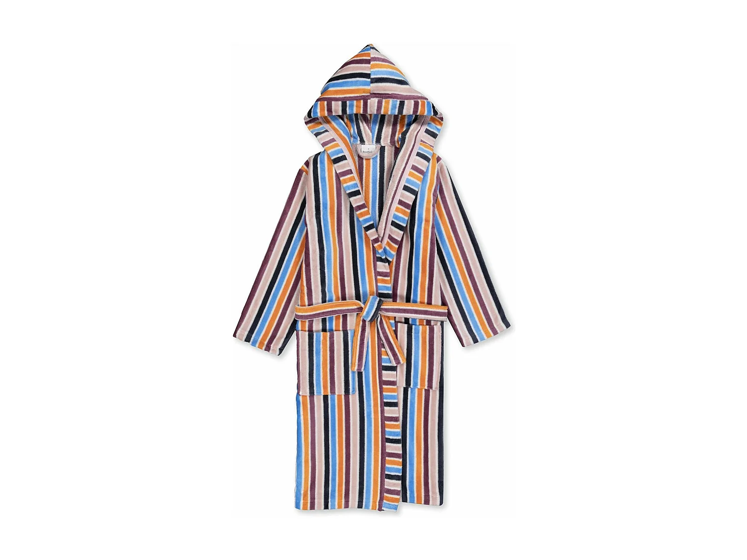 Boskimo Poliana - Albornoz Terciopelo 100% Algodón - A Rayas Negro - S